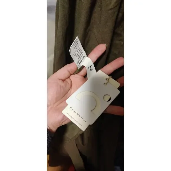 Commense Olive Green Linen and Cotton Halter Maxi Dress Sz S Boho Lagenlook NWT - Picture 8 of 9